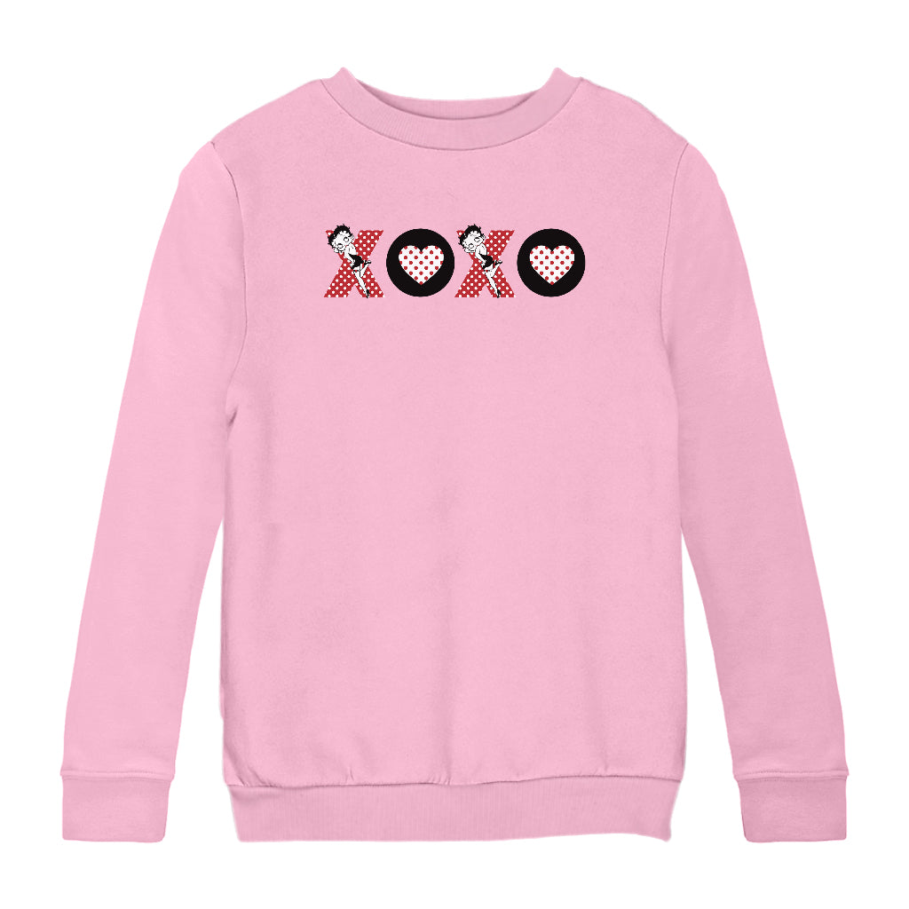 Betty Boop XOXO Polka Dot Letters Kids Sweatshirt