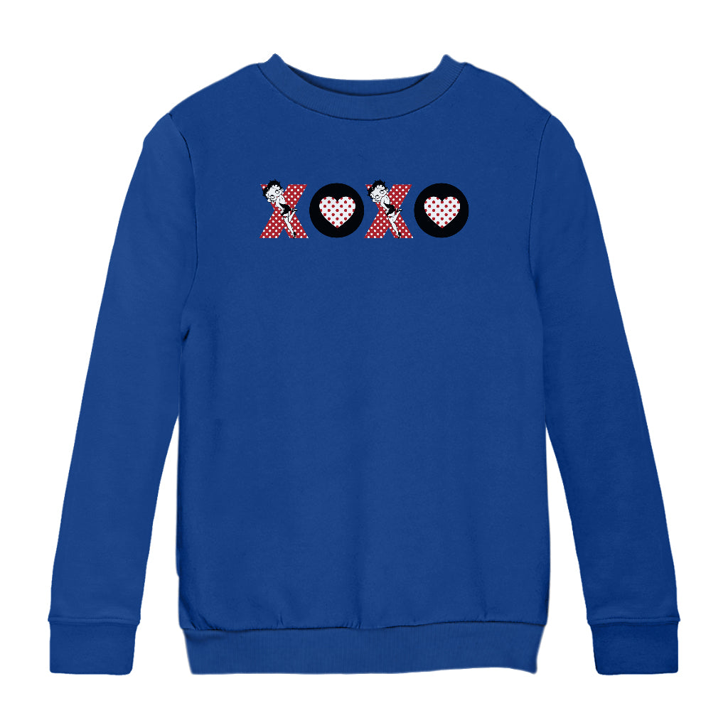 Betty Boop XOXO Polka Dot Letters Kids Sweatshirt