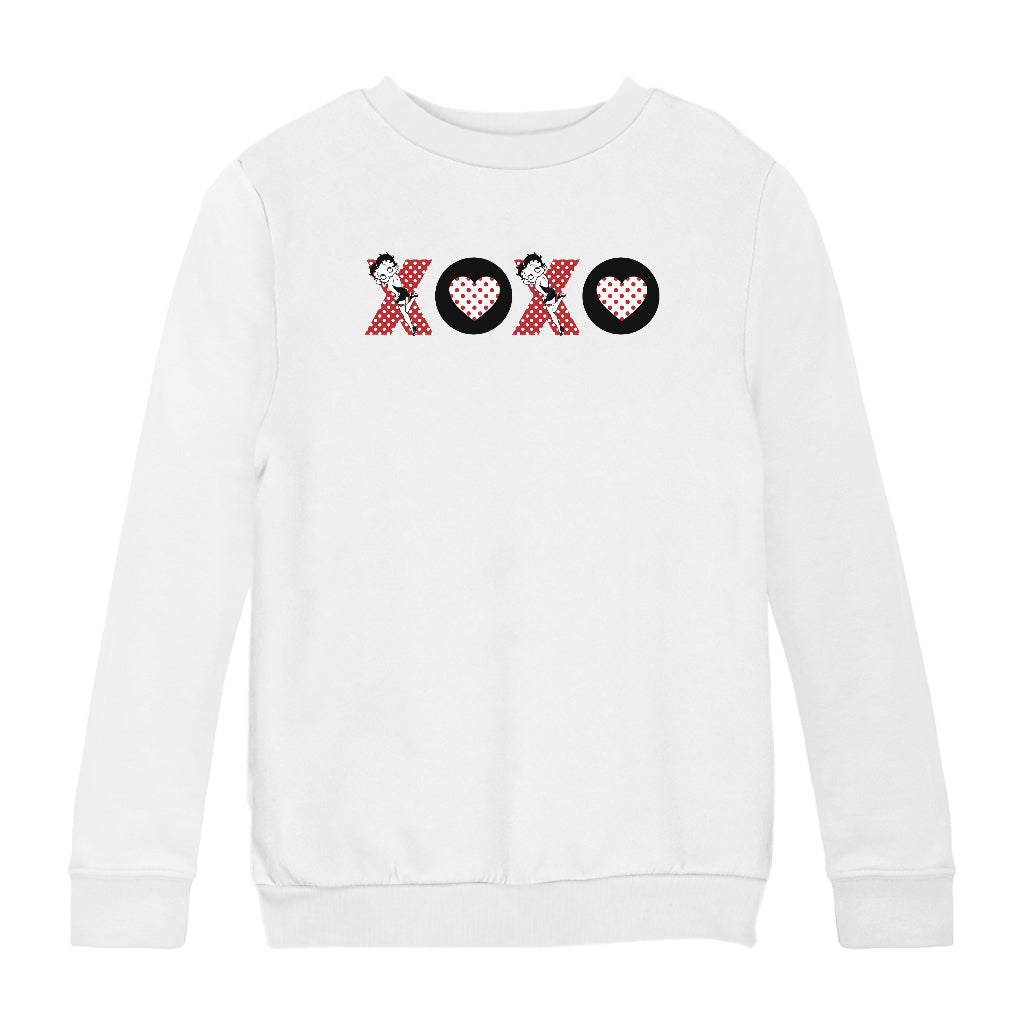 Betty Boop XOXO Polka Dot Letters Kids Sweatshirt