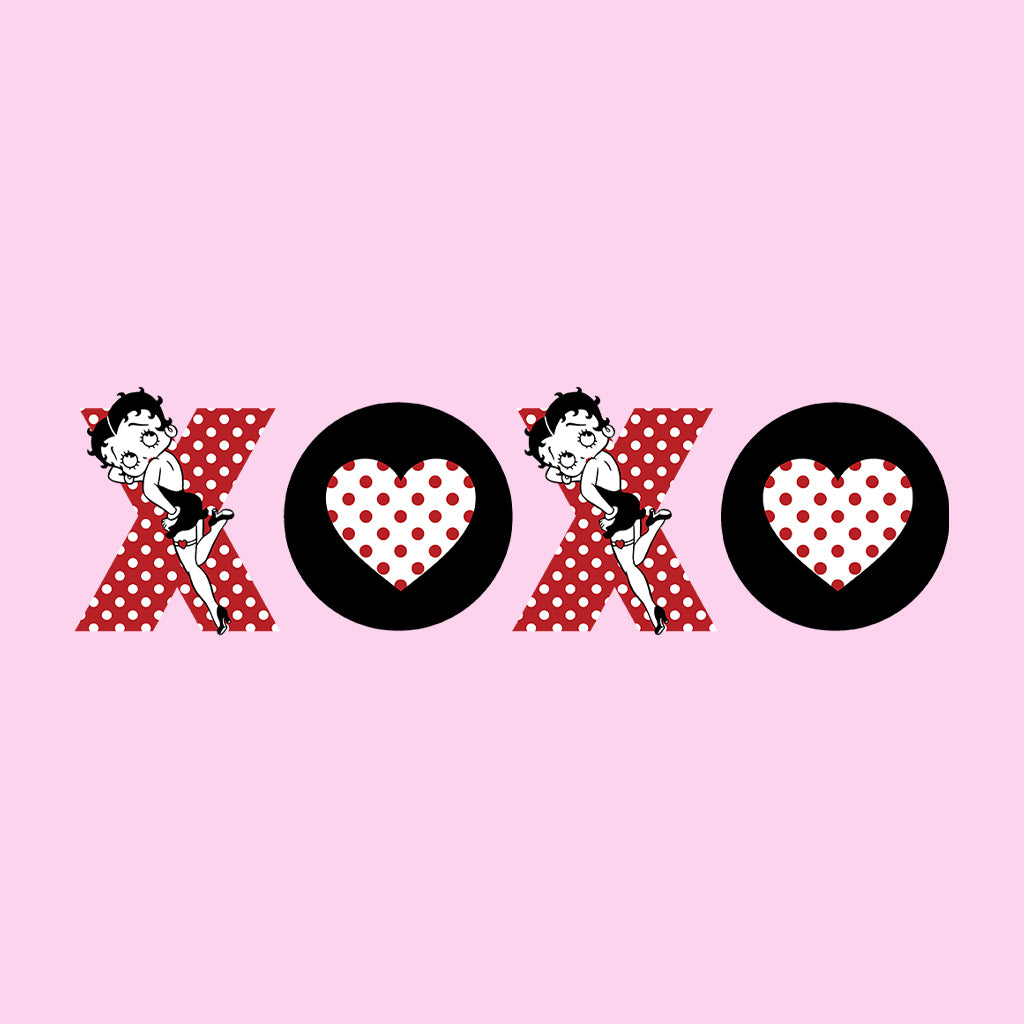 Betty Boop XOXO Polka Dot Letters Kids Hooded Sweatshirt
