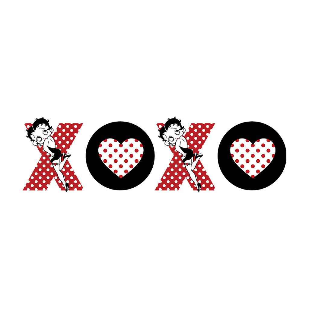 Betty Boop XOXO Polka Dot Letters Kids Hooded Sweatshirt
