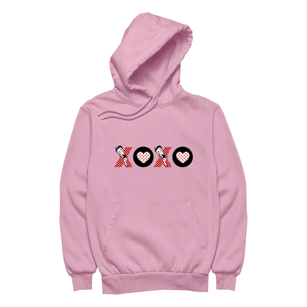 Betty Boop XOXO Polka Dot Letters Women's Hooded Sweatshirt