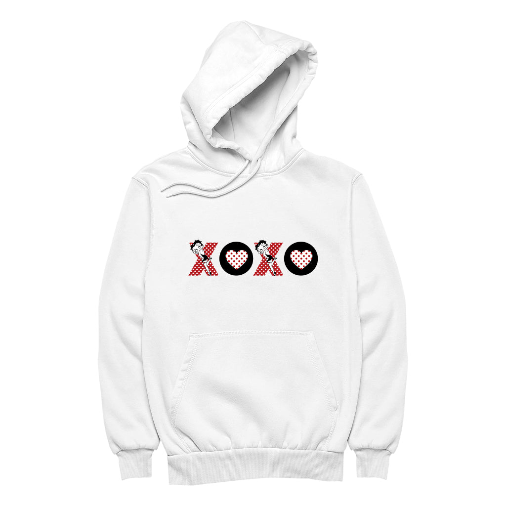 Betty Boop XOXO Polka Dot Letters Women's Hooded Sweatshirt