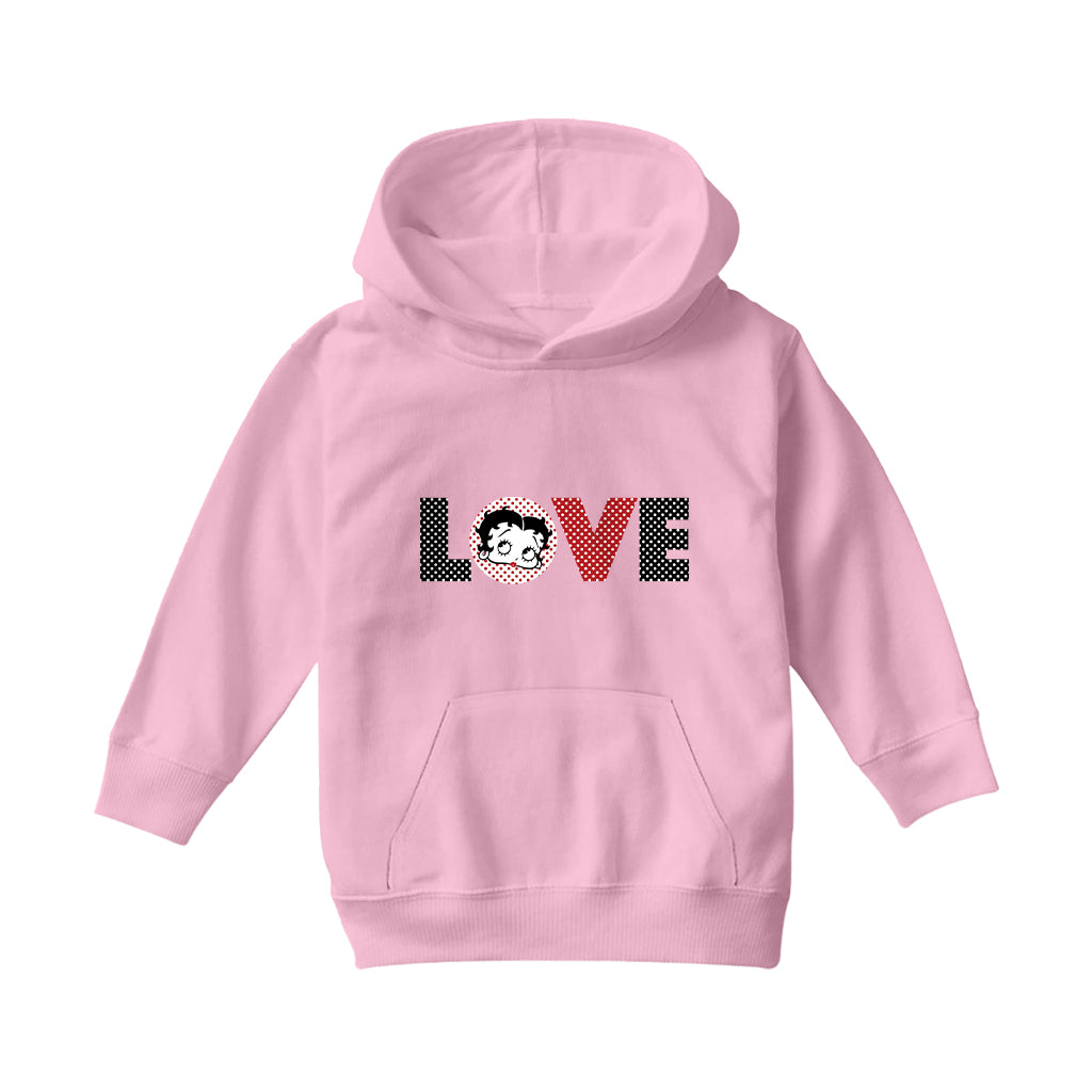 Betty Boop Polka Love Kids Hooded Sweatshirt