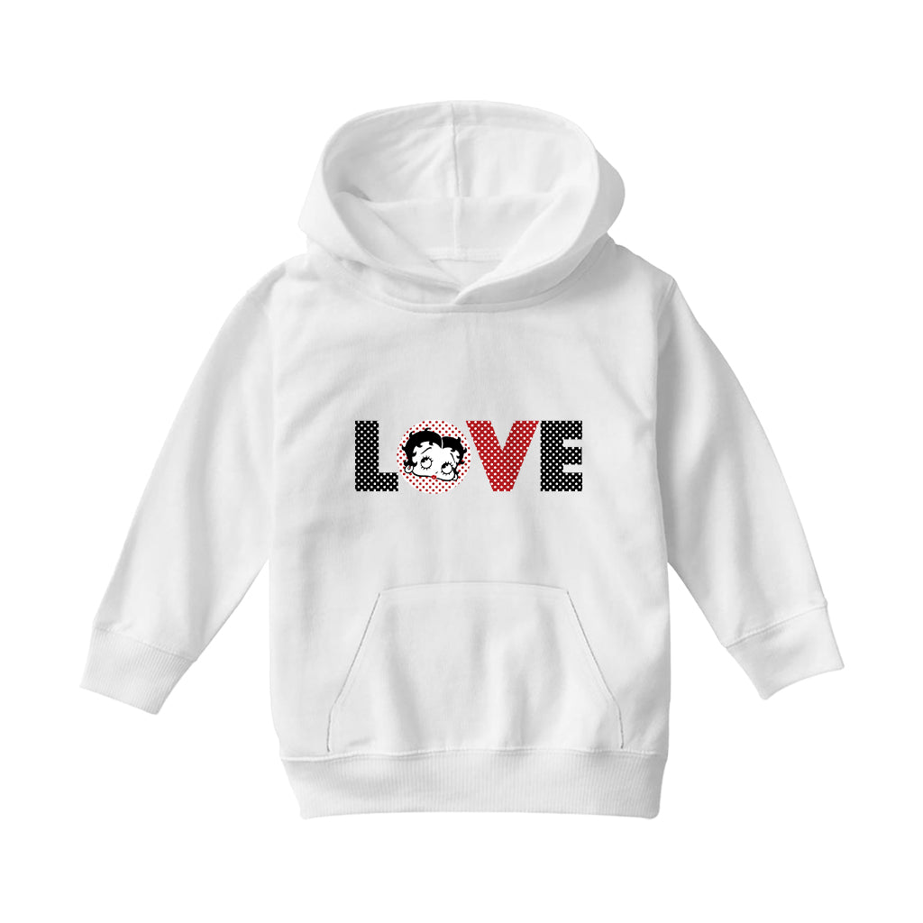 Betty Boop Polka Love Kids Hooded Sweatshirt