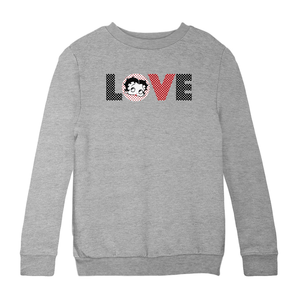 Betty Boop Polka Love Kids Sweatshirt