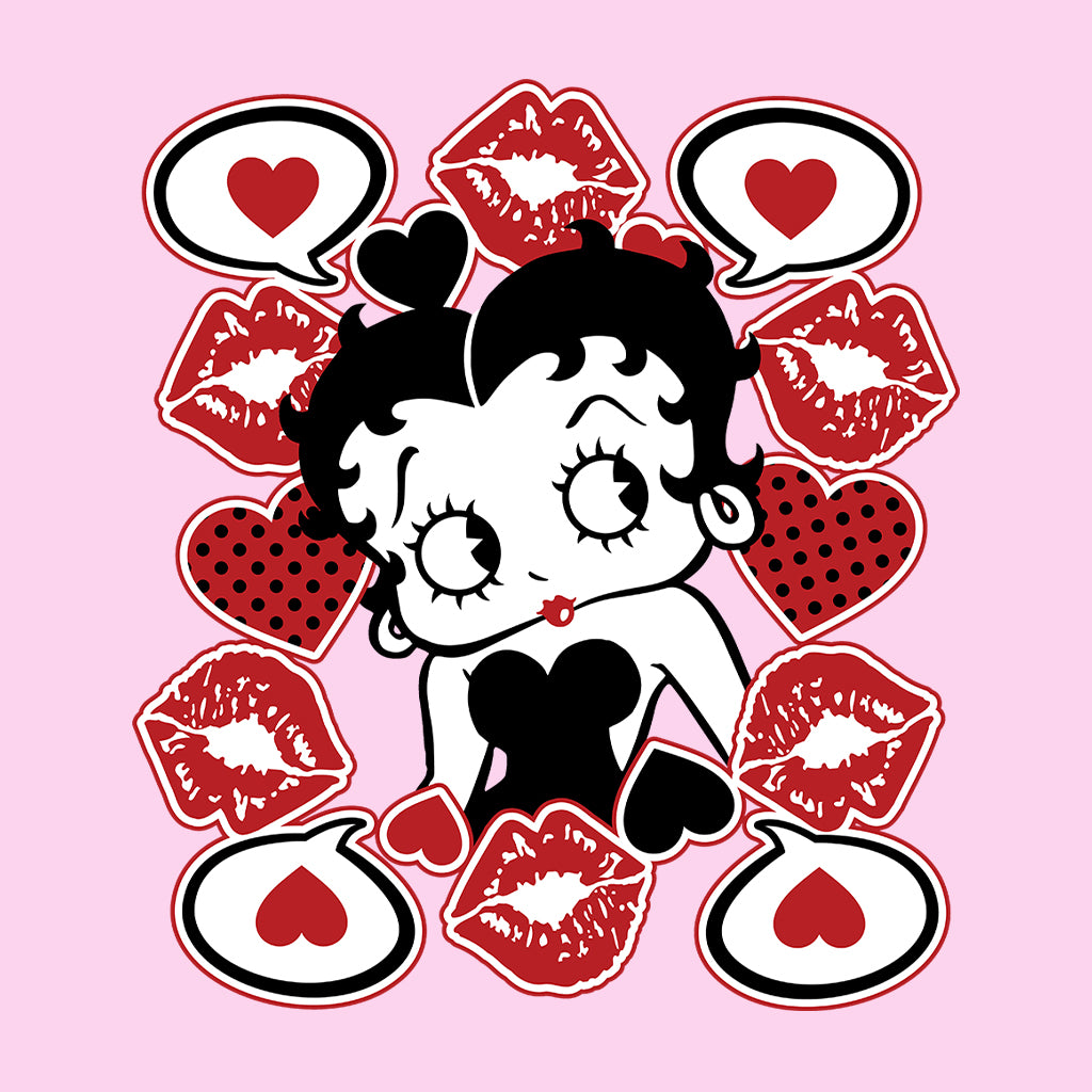 Betty Boop Lips & Hearts Kids T-Shirt