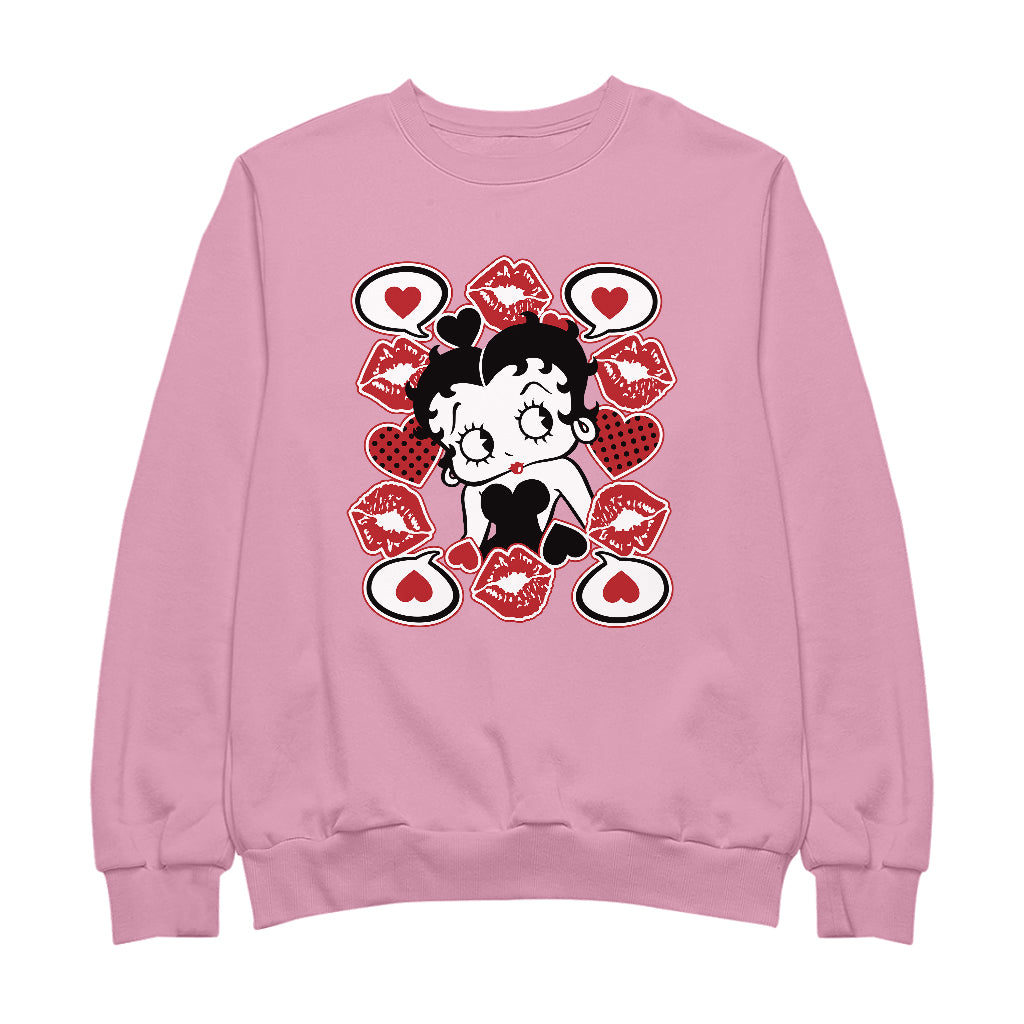Betty Boop Lips & Hearts Men's Sweatshirt