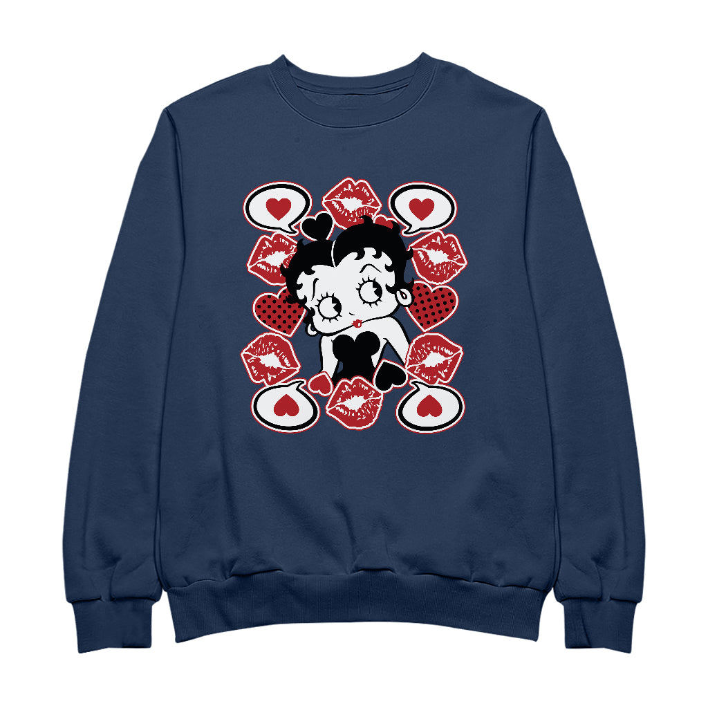 Betty Boop Lips & Hearts Men's Sweatshirt
