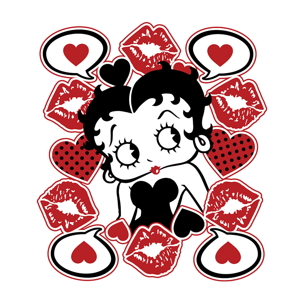 Betty Boop Lips & Hearts Kids T-Shirt