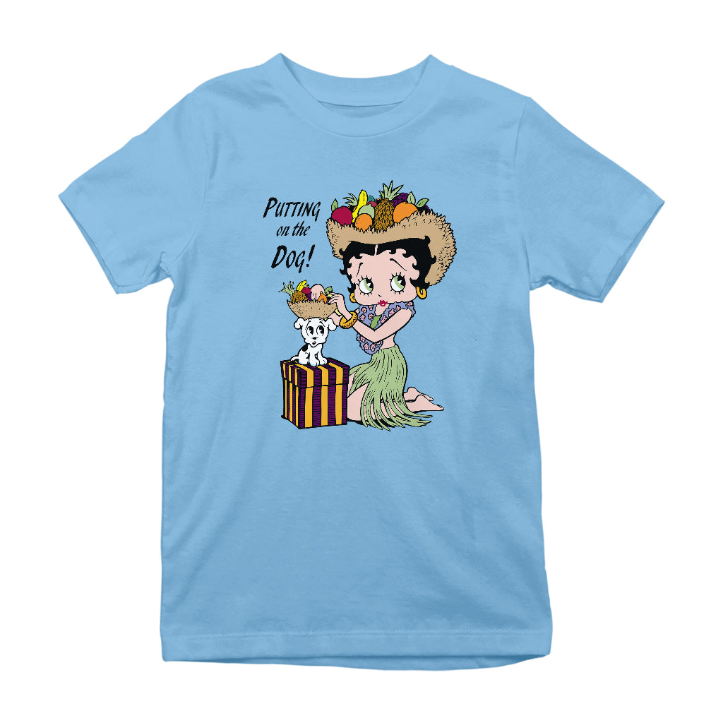 Betty Boop Putting On The Dog Pudgy Kids T-Shirt