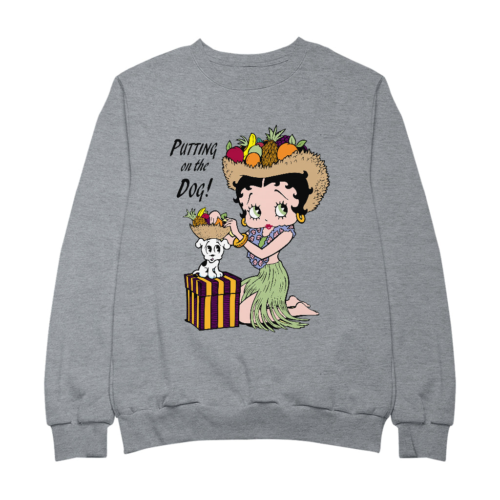 Betty Boop Putting On The Dog Pudgy Men's Sweatshirt