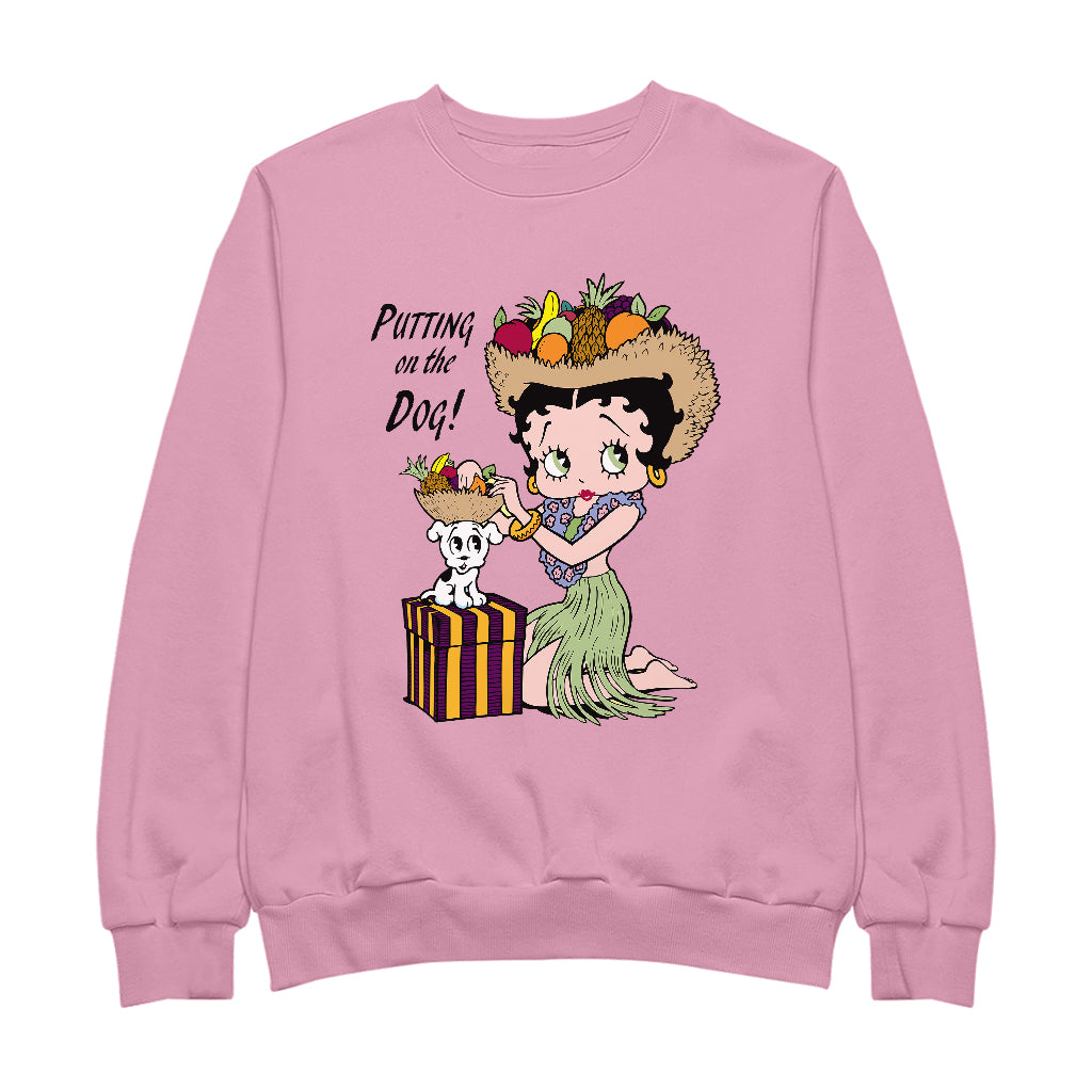 Betty Boop Putting On The Dog Pudgy Men's Sweatshirt