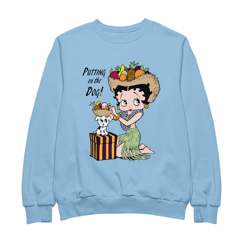 Betty Boop Putting On The Dog Pudgy Men's Sweatshirt
