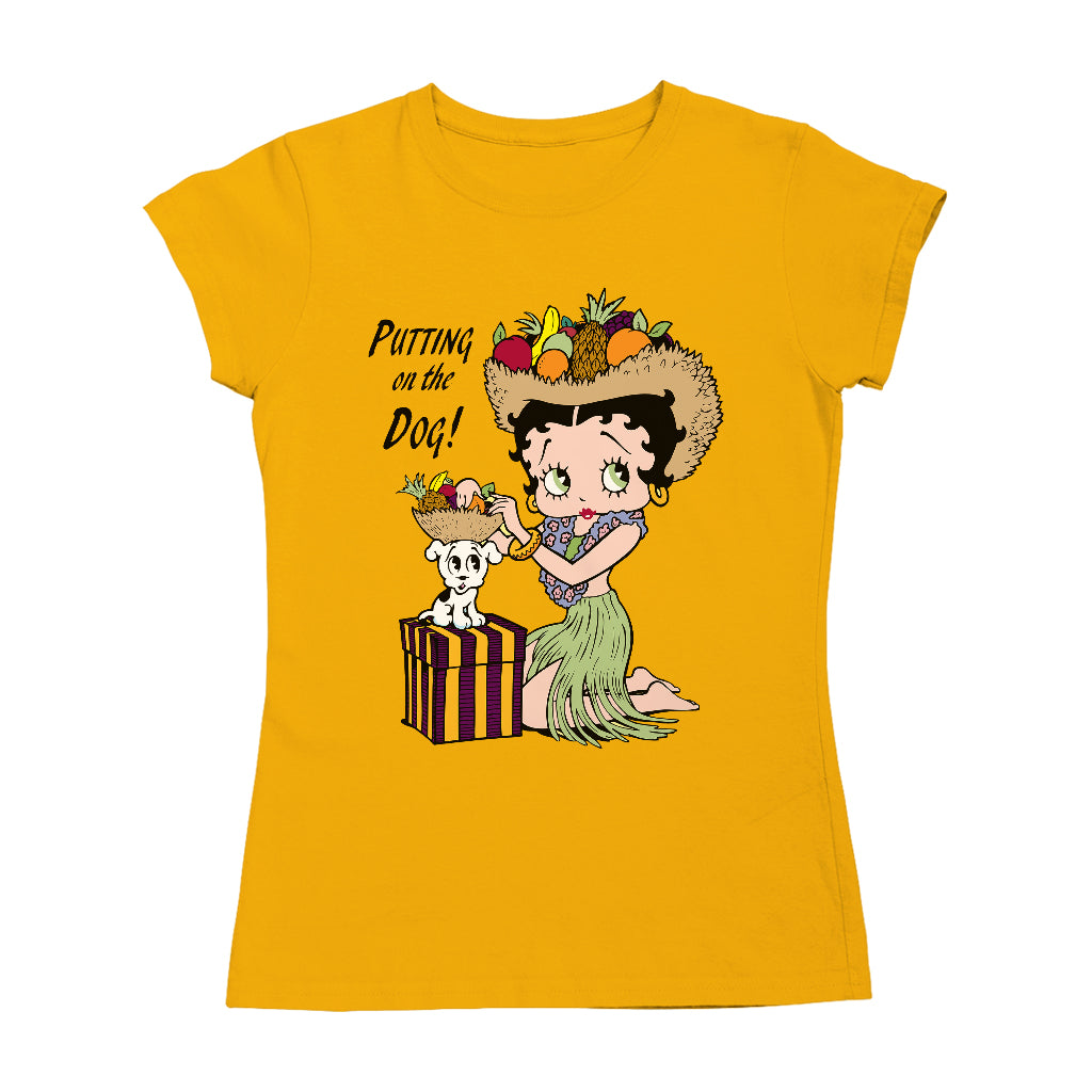 Betty Boop Putting On The Dog Pudgy Women's T-Shirt