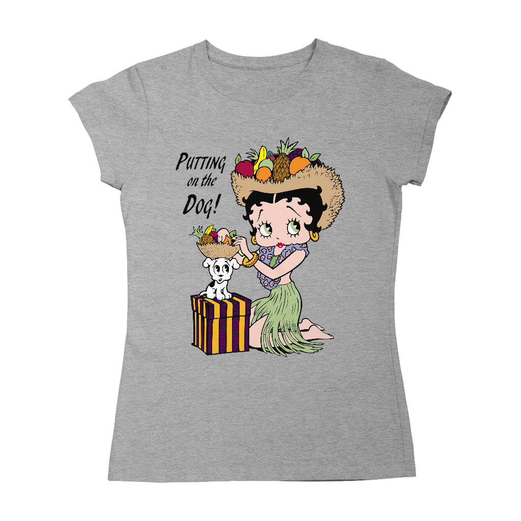 Betty Boop Putting On The Dog Pudgy Women's T-Shirt