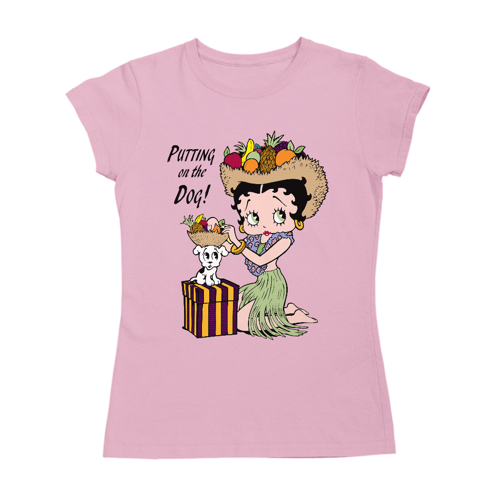 Betty Boop Putting On The Dog Pudgy Women's T-Shirt