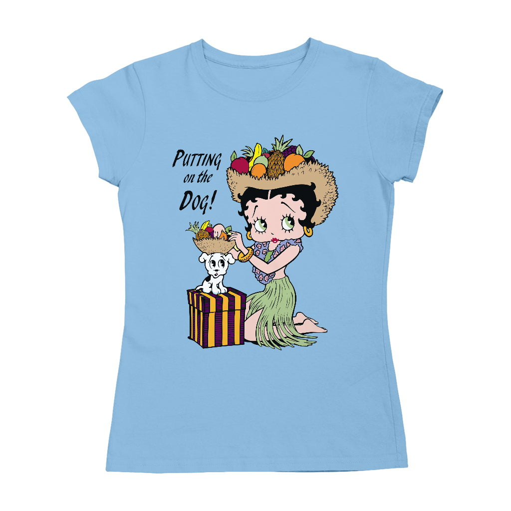 Betty Boop Putting On The Dog Pudgy Women's T-Shirt
