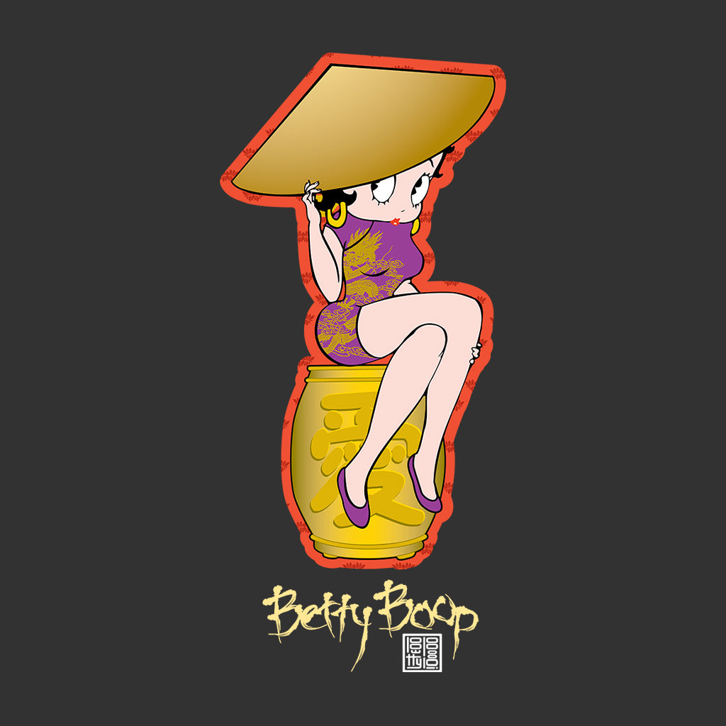 Betty Boop Betty on Gold Barrel Kids T-Shirt