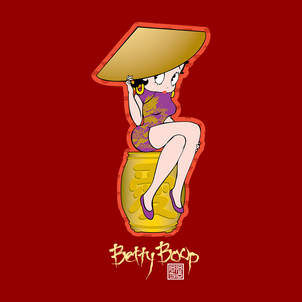 Betty Boop Betty on Gold Barrel Kids Hooded Sweatshirt