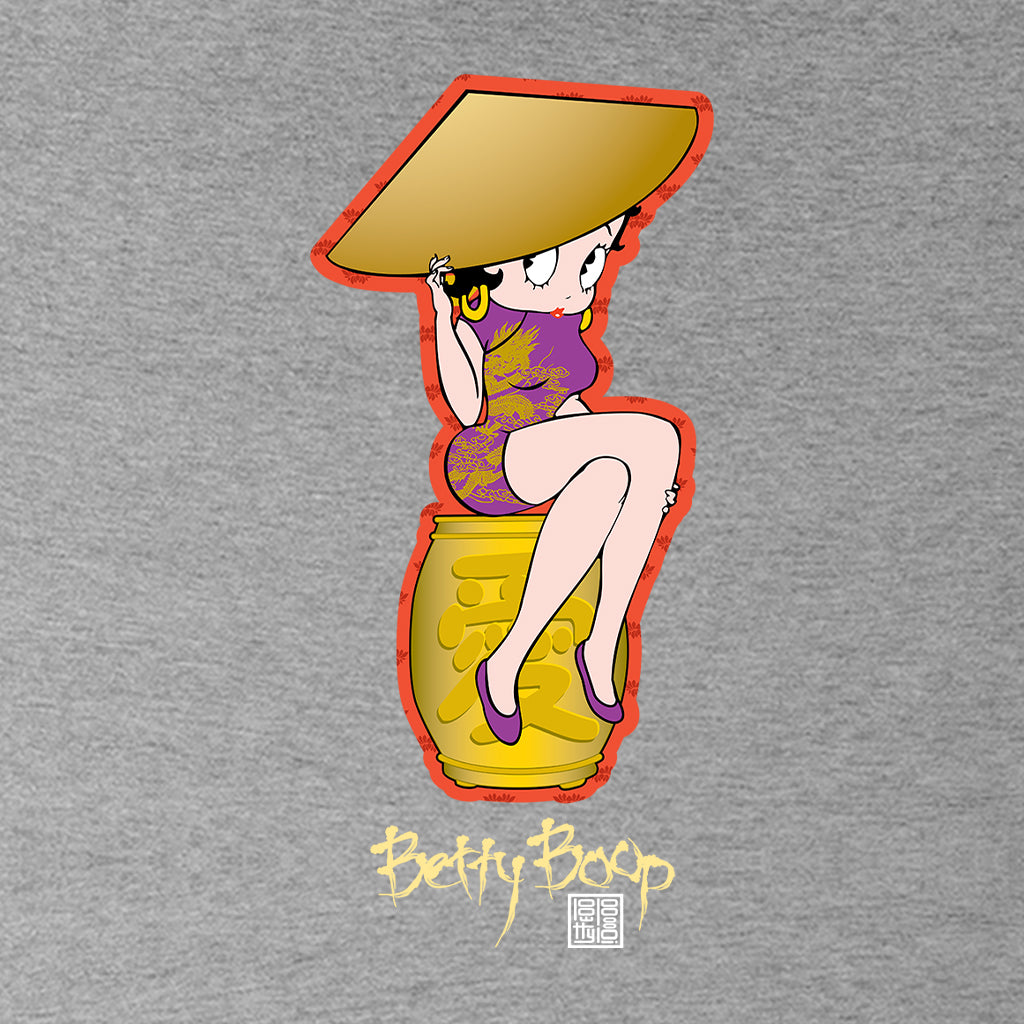 Betty Boop Betty on Gold Barrel Kids T-Shirt