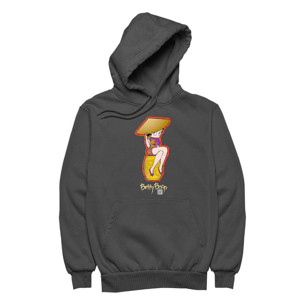 Betty Boop Betty on Gold Barrel Men's Hooded Sweatshirt