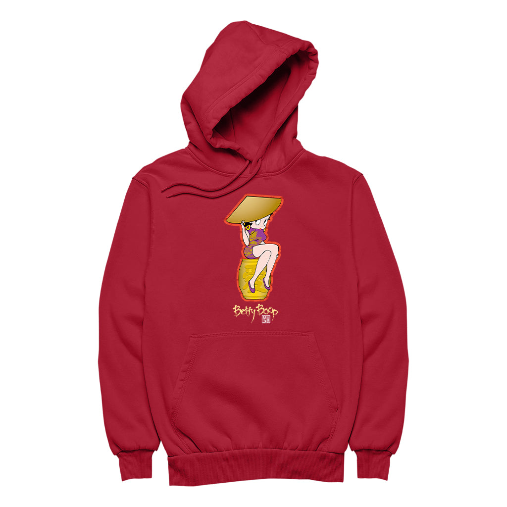 Betty Boop Betty on Gold Barrel Men's Hooded Sweatshirt