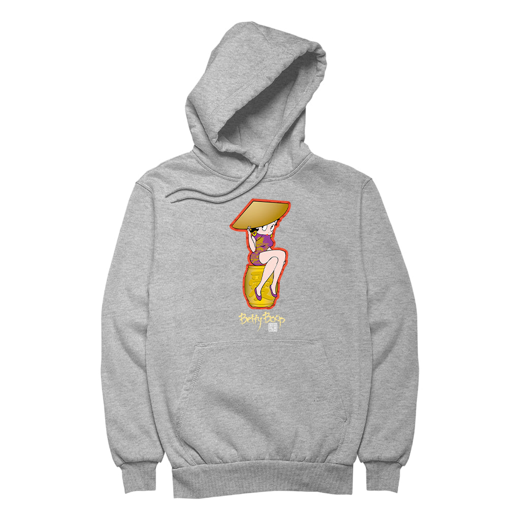 Betty Boop Betty on Gold Barrel Men's Hooded Sweatshirt