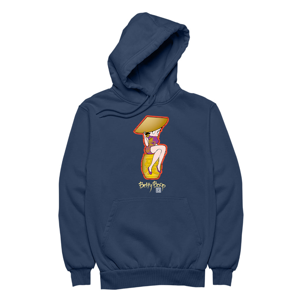Betty Boop Betty on Gold Barrel Men's Hooded Sweatshirt