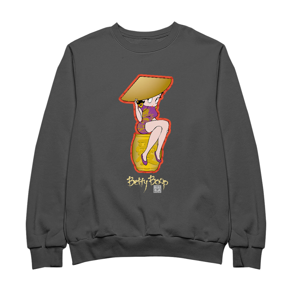 Betty Boop Betty on Gold Barrel Men's Sweatshirt