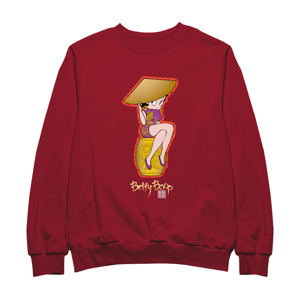 Betty Boop Betty on Gold Barrel Men's Sweatshirt