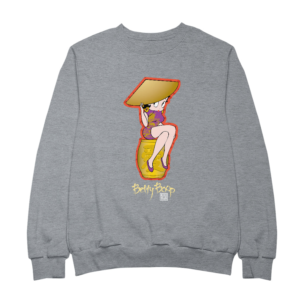 Betty Boop Betty on Gold Barrel Men's Sweatshirt