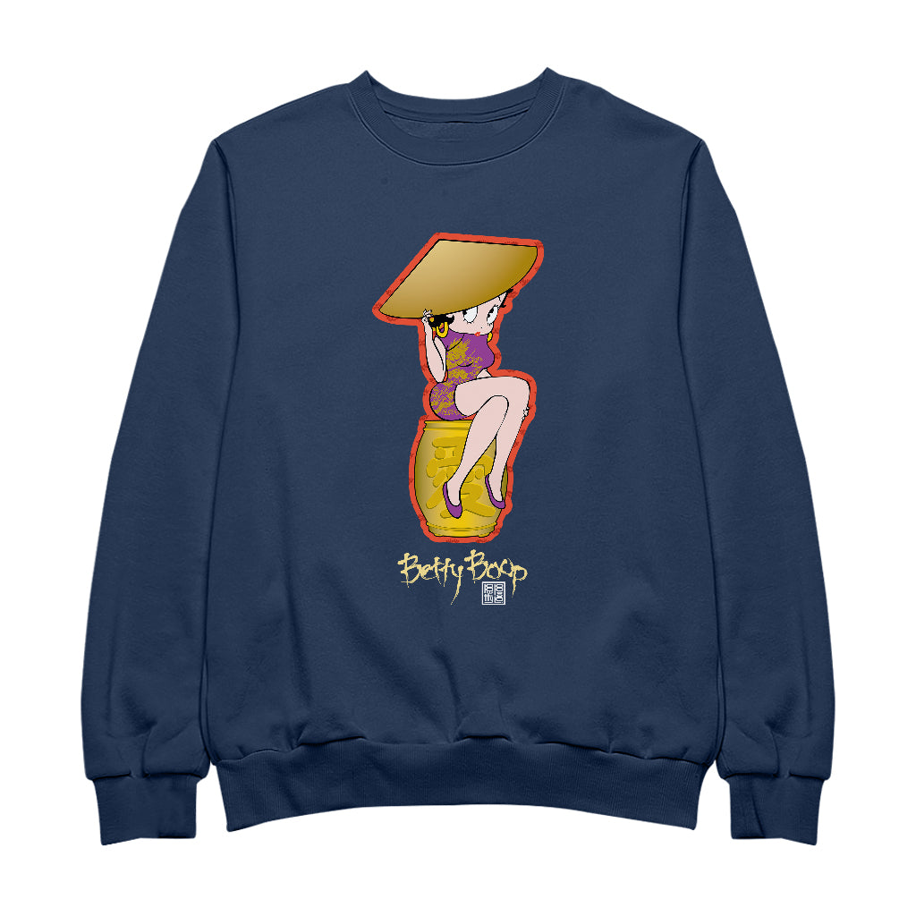 Betty Boop Betty on Gold Barrel Men's Sweatshirt