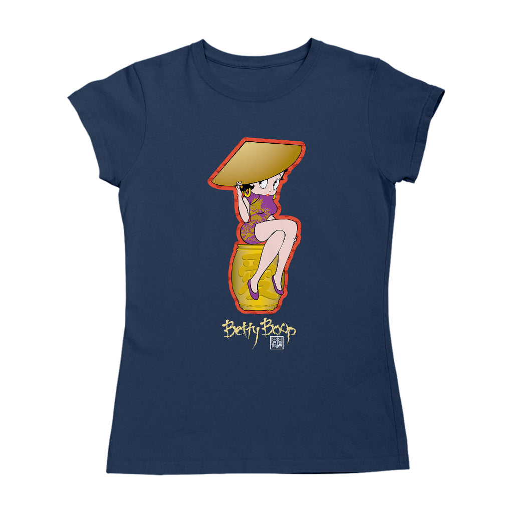 Betty Boop Betty on Gold Barrel Women's T-Shirt