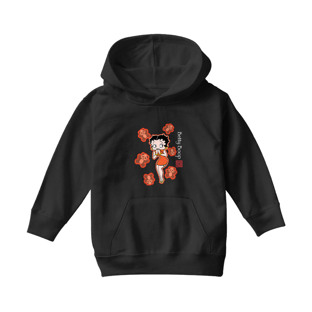 Betty Boop Red Chinese Dress with Pandas Kids Hooded Sweatshirt