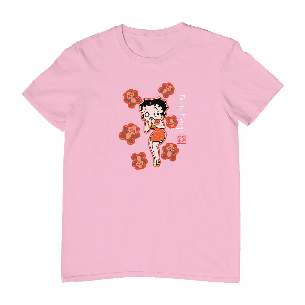 Betty Boop Red Chinese Dress with Pandas Men's T-Shirt