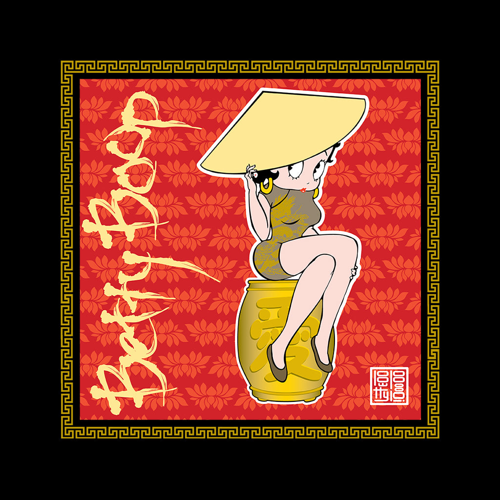 Betty Boop Red Lotus Flower on Barrel Kids T-Shirt