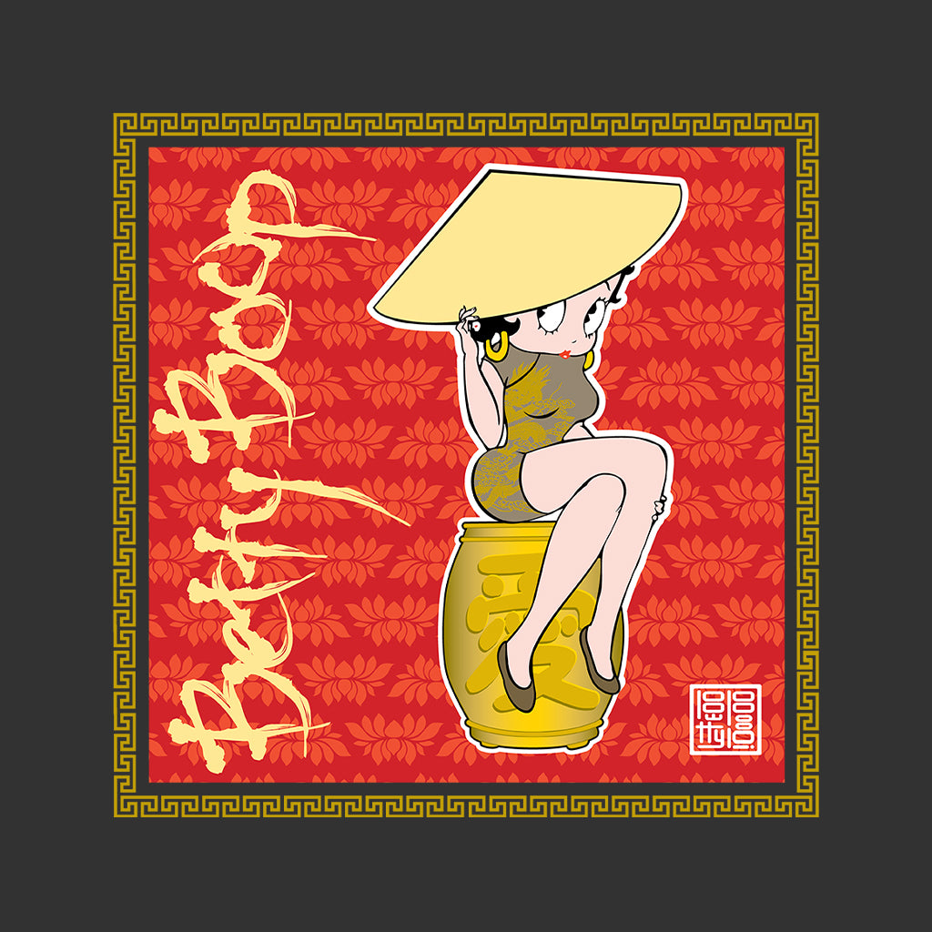 Betty Boop Red Lotus Flower on Barrel Kids T-Shirt
