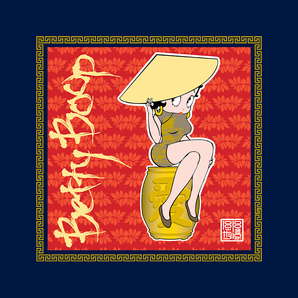 Betty Boop Red Lotus Flower on Barrel Kids T-Shirt