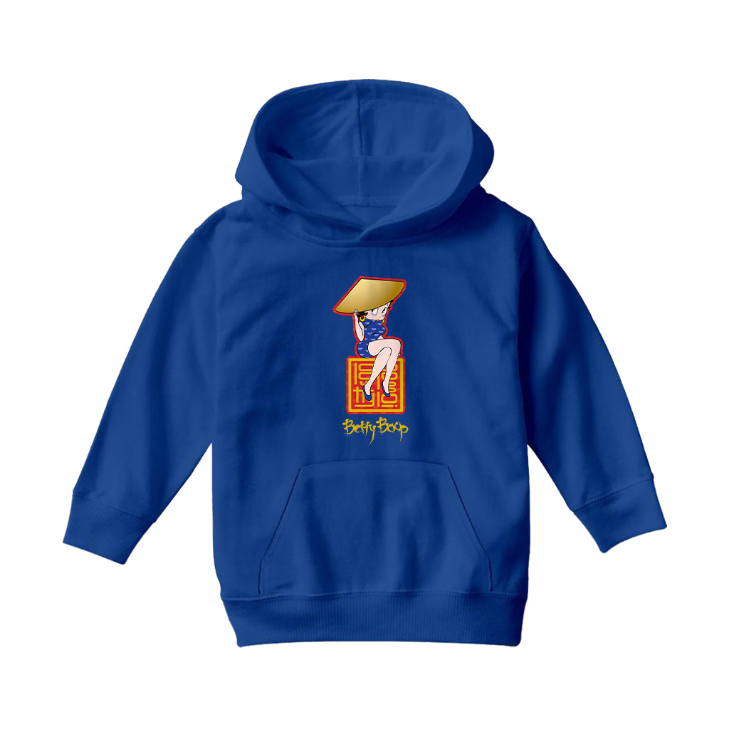 Betty Boop Betty Boop Asian Style Name Stamp Kids Hooded Sweatshirt