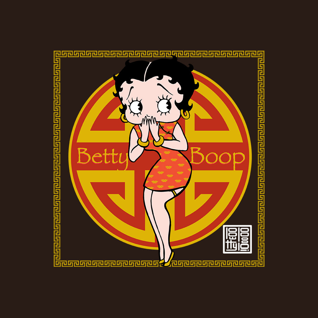 Betty Boop Betty with Chinese Longevity Symbol Men's Sweatshirt