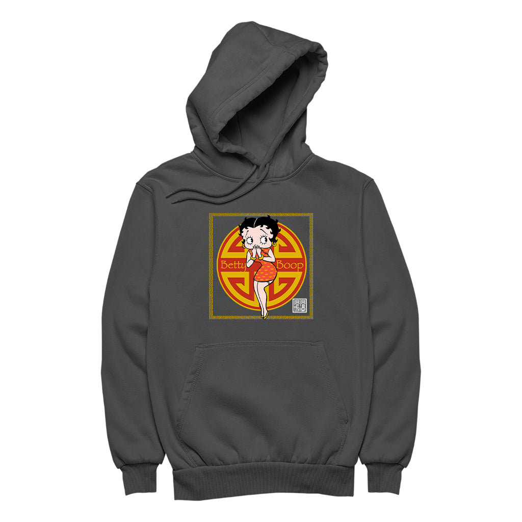 Betty Boop Betty with Chinese Longevity Symbol Women's Hooded Sweatshirt
