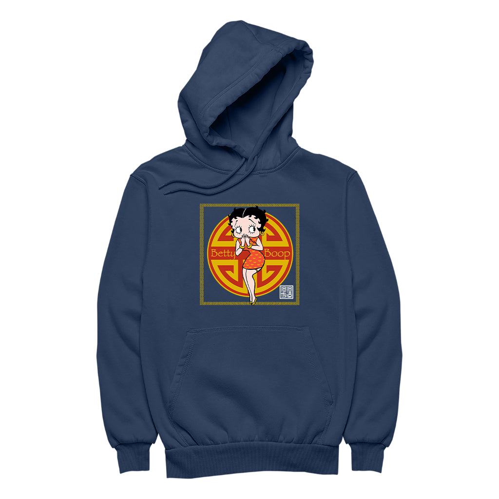 Betty Boop Betty with Chinese Longevity Symbol Women's Hooded Sweatshirt