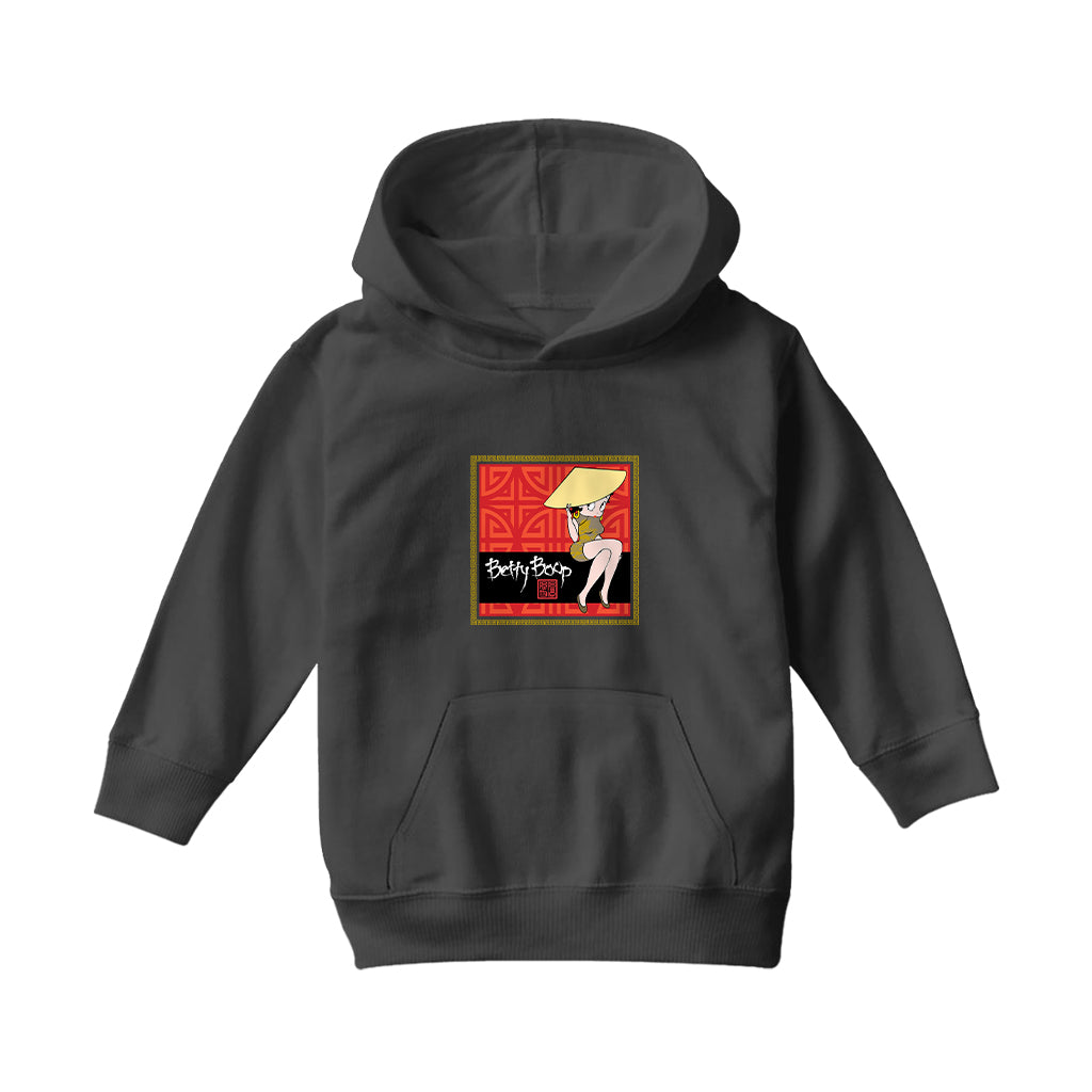 Betty Boop Longevity Symbol Pattern Kids Hooded Sweatshirt