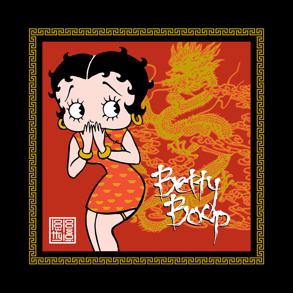 Betty Boop Dragon Background Kids Hooded Sweatshirt