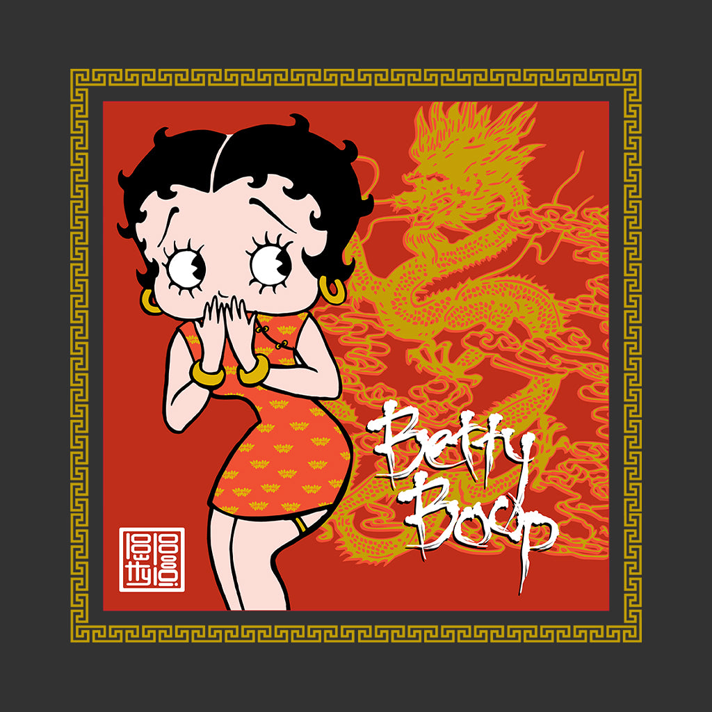 Betty Boop Dragon Background Kids Hooded Sweatshirt
