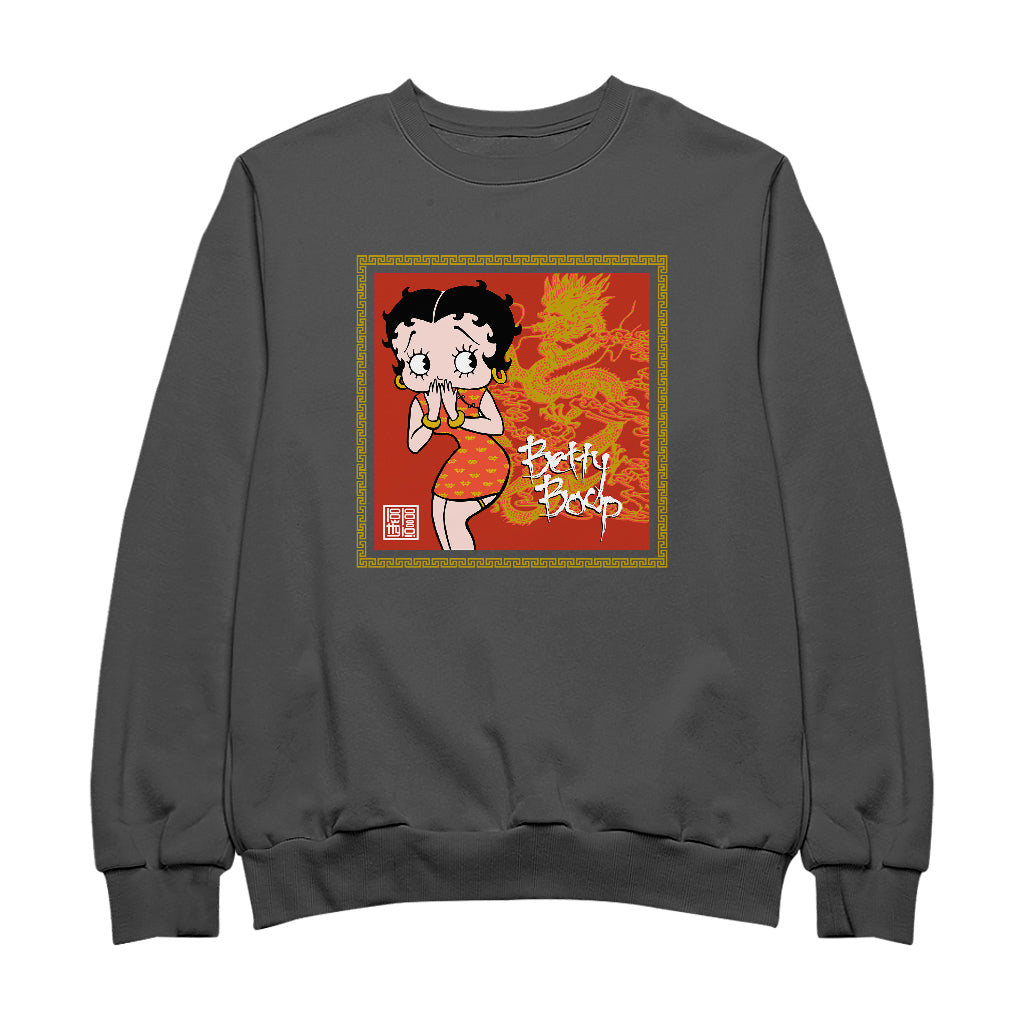 Betty Boop Dragon Background Men's Sweatshirt