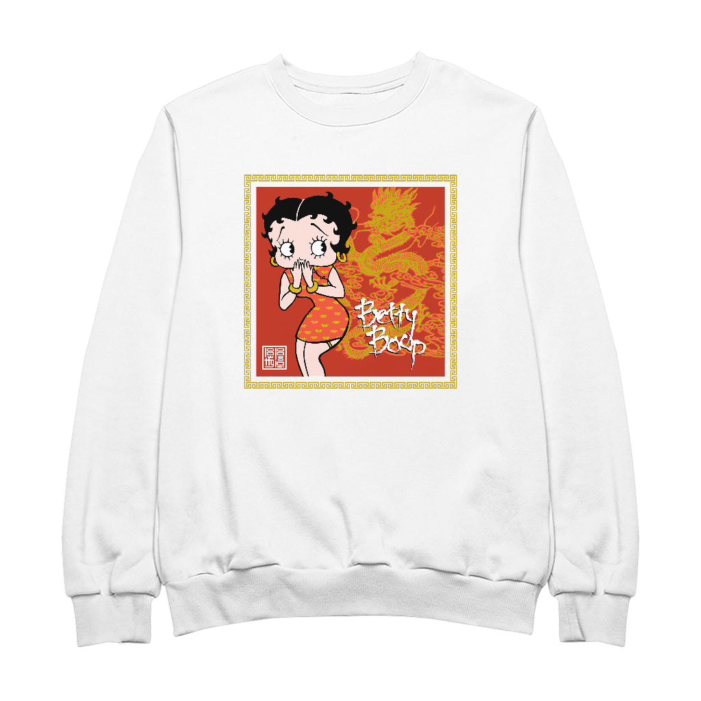 Betty Boop Dragon Background Men's Sweatshirt