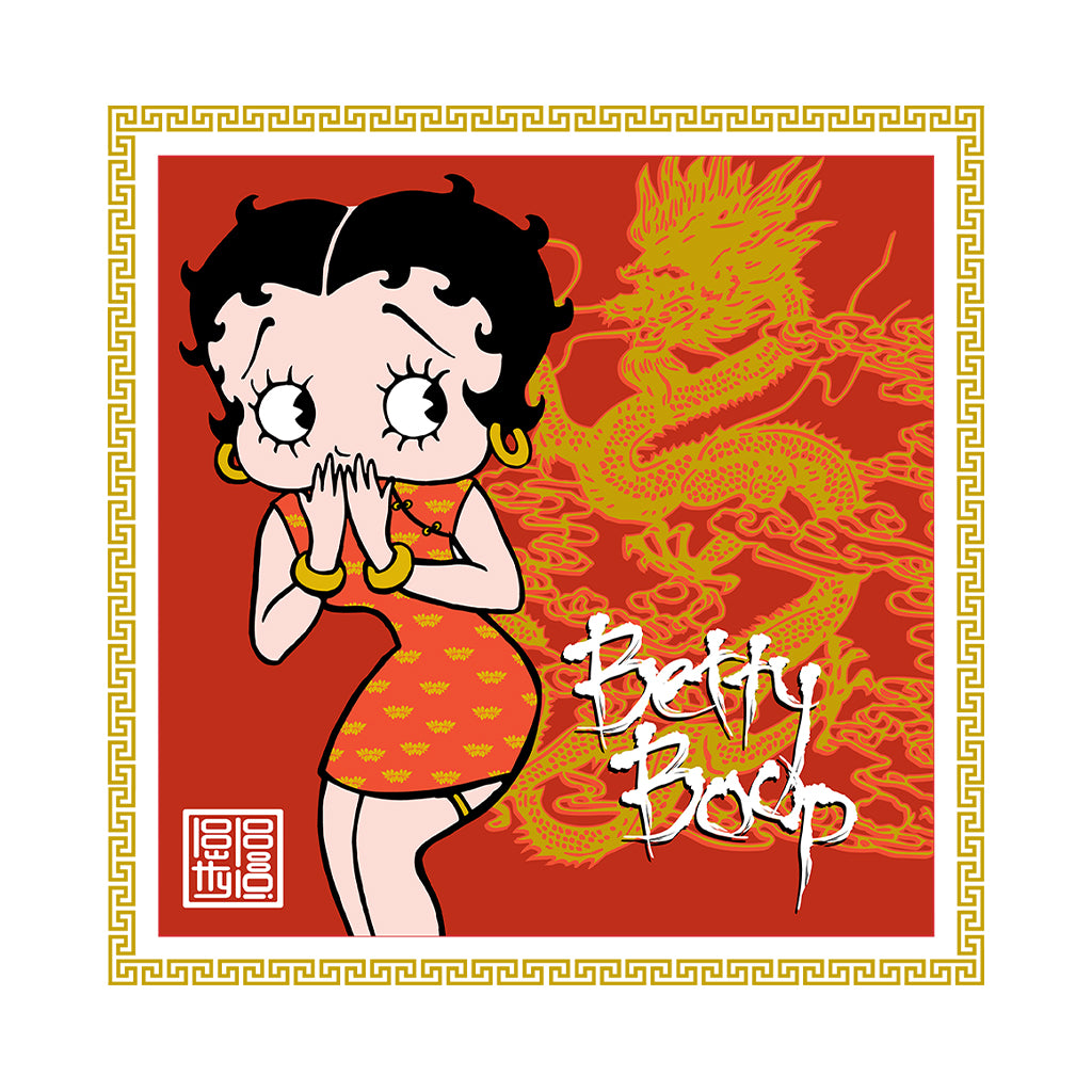 Betty Boop Dragon Background Kids Hooded Sweatshirt