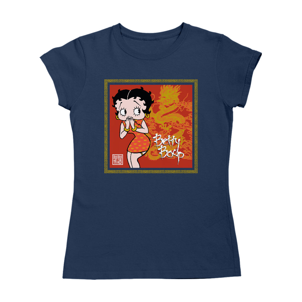 Betty Boop Dragon Background Women's T-Shirt